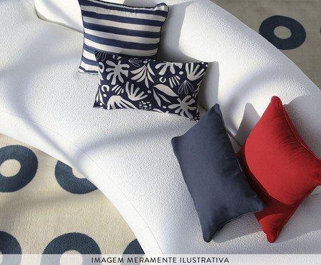 Capa de Almofada Retângular com Cordonê Azul Marinho | Westwing