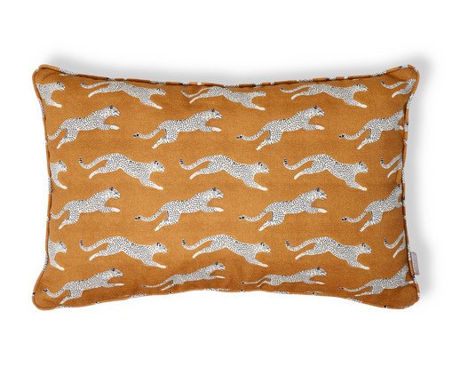 Capa de Almofada Retângular Estampada com Cordonê Safari Mostarda, yellow | WestwingNow