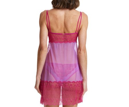 Camisola Renda Decote Triangulo Pink Flash | Westwing