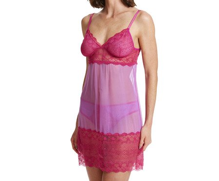 Camisola Renda Decote Triangulo Pink Flash | Westwing