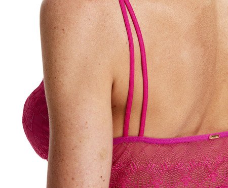 Camisola Renda Decote Triangulo Pink Flash | Westwing