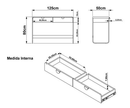 Escrivaninha Luna com 2 gavetas - Hanover | Westwing