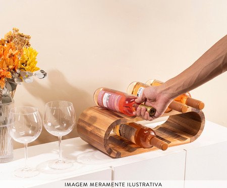 Suporte Horizontal de Acácia para 8 Garrafas de Vinho Oikos | Westwing
