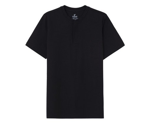 Camiseta Henley Core Masculino Preto, black | WestwingNow