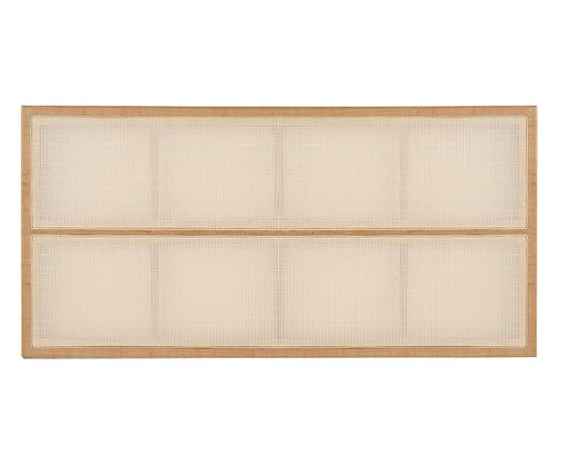 Cabeceira Retangular Aura com Palhinha Quadriculada, wood pattern | WestwingNow