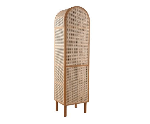 Cristaleira com Porta Ricca Slim com Palhinha Sextavada, wood pattern | WestwingNow