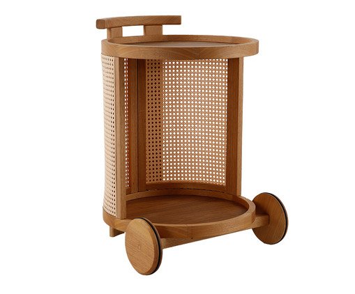 Carrinho Bar Aura com Palhinha Sextavada, wood pattern | WestwingNow