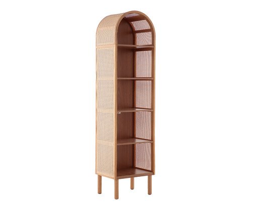Cristaleira sem Porta Ricca Slim com Palhinha Sextavada, wood pattern | WestwingNow