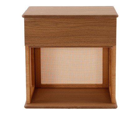 Mesa de Cabeceira Quadrada Aura com Palhinha Quadriculada | Westwing
