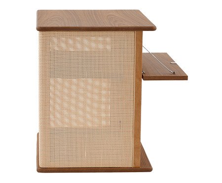 Mesa de Cabeceira Quadrada Aura com Palhinha Quadriculada | Westwing