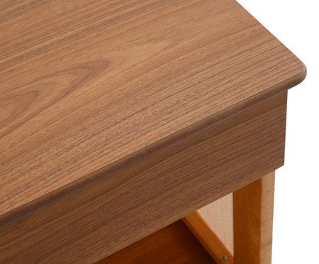 Mesa de Cabeceira Quadrada Aura com Palhinha Quadriculada | Westwing