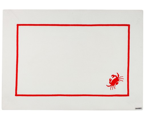 Lugar Americano Bordado Crab - Off White, Branco | WestwingNow