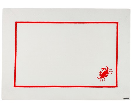 Lugar Americano Bordado Crab - Off White | WestwingNow