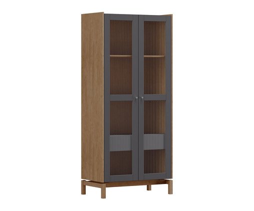 Cristaleira Versatto Tauari/Concret, wood pattern | WestwingNow