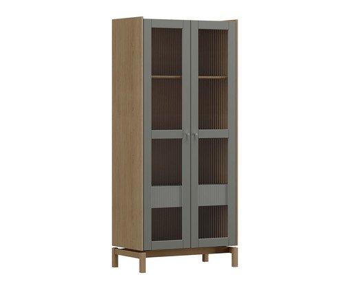 Cristaleira Versatto Tauari/Concret, wood pattern | WestwingNow