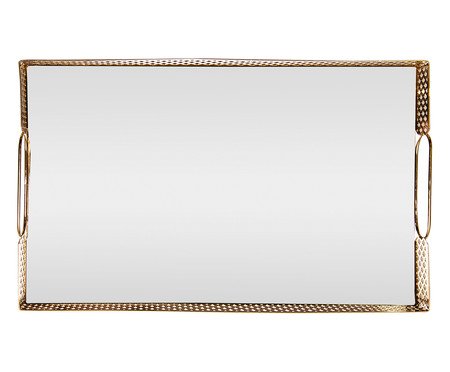 Bandeja com Espelho Marbella Dourada | Westwing