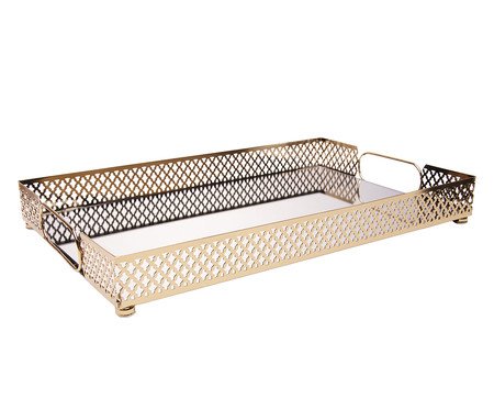 Bandeja com Espelho Marbella Dourada | Westwing