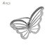 Jogo de Anéis para Guardanapos ButterFly Prateado, Prata ou Metálico | WestwingNow