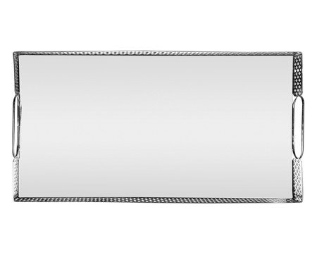 Bandeja com Espelho Marbella Prateada | Westwing