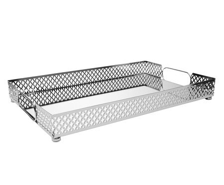 Bandeja com Espelho Marbella Prateada | Westwing