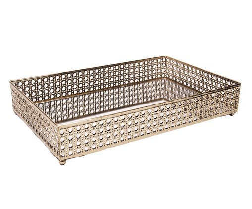 Bandeja com Espelho Versalhes Dourada, Dourado | WestwingNow