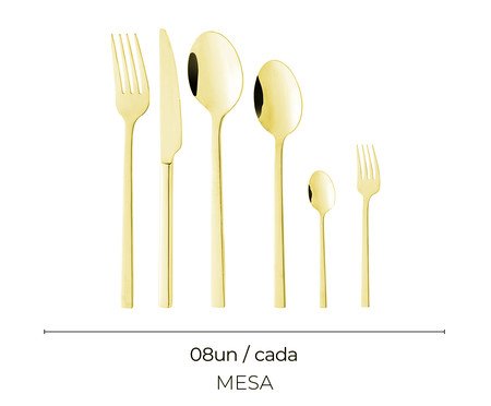 Faqueiro de Aço Inox Firenze Dourado | Westwing