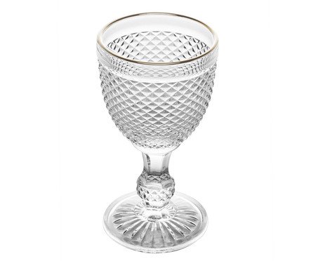 Taça para Água com Fio Dourado Bico de Jaca | Westwing