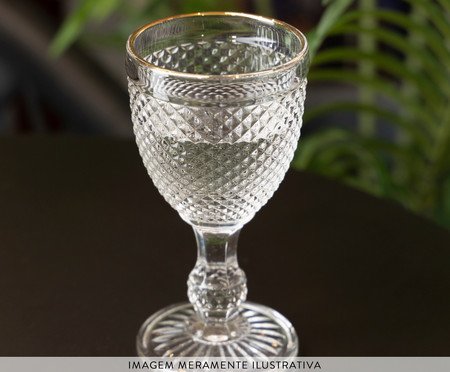 Taça para Água com Fio Dourado Bico de Jaca | Westwing
