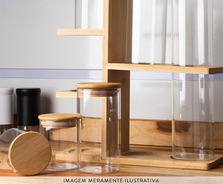 Jogo de Porta Mantimentos com Suporte Bambu | Westwing
