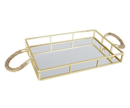 Bandeja Retangular com Alça Nautic Gold I, Dourado | WestwingNow