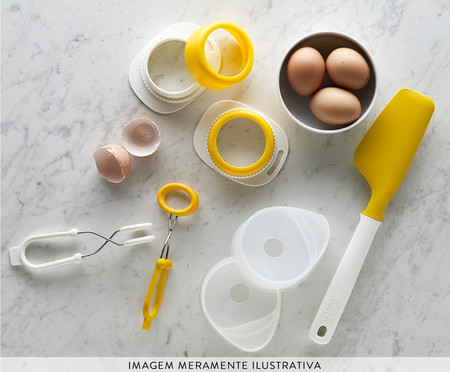 Jogo de Pinças para Ovos Thay - Branco e Amarelo | WestwingNow