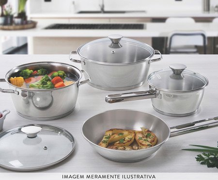 Frigideira em Inox com Fundo Triplo Allegra | Westwing