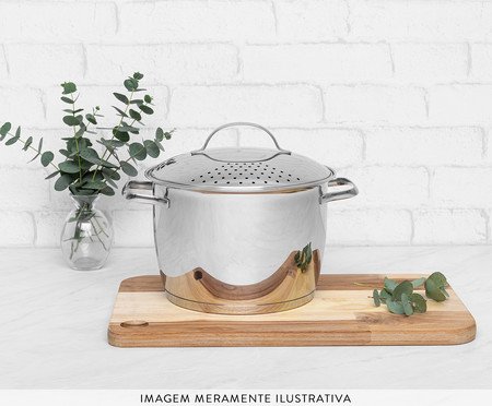 Espagueteira em Inox com Fundo Triplo Allegra | Westwing