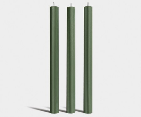 Trio de Velas Verdes Oliva | Westwing