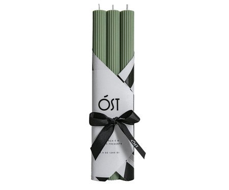 Trio de Velas Verdes Oliva | Westwing