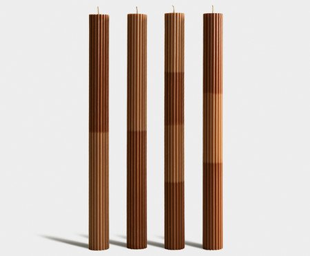 Quarteto de Velas Terracota Mescla Marrom | Westwing