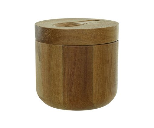 Pote de Sal Acacia com Colher Bege, Bege | WestwingNow