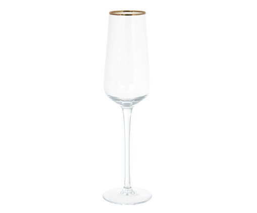 Taça Champagne Bergen com Borda Dourada, Transparente | WestwingNow