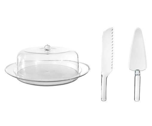 Boleira com Talheres Essential, Transparente | WestwingNow