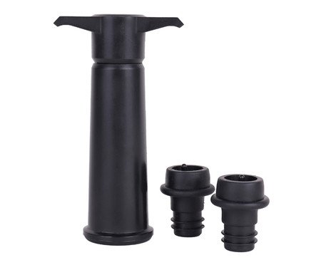 Bomba a Vácuo Vinho com 2 Rolhas Classic Preto | Westwing