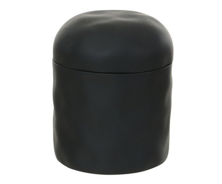 Pote com Tampa Cimento Orgânico Preto | Westwing