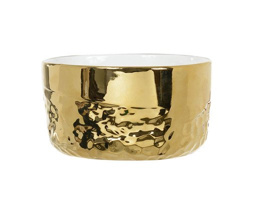 Cachepot New em Porcelana Dourado e Branco, Dourado | WestwingNow