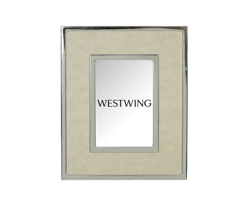 Porta Retrato Jubs Bege e Prata, Bege | WestwingNow