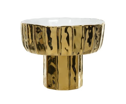 Centro de Mesa Decor em Porcelana Dourado Branco, Dourado | WestwingNow