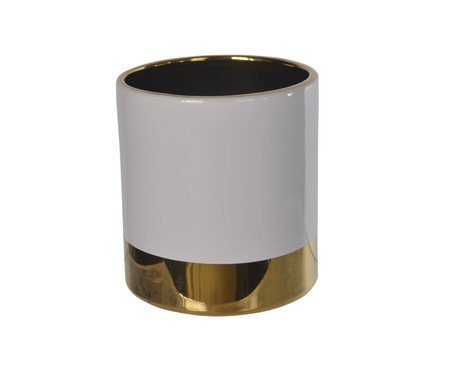 Vaso Slip Branco e Dourado | Westwing