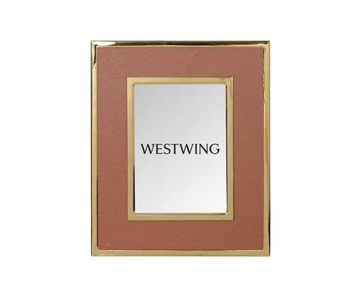 Porta Retrato Libbsy Marrom e Dourado, Marrom | WestwingNow