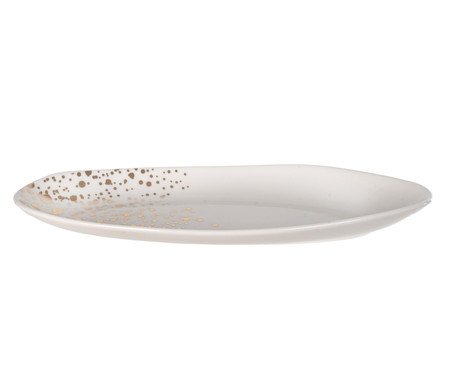 Centro de Mesa em Porcelana Branco Dourado | Westwing