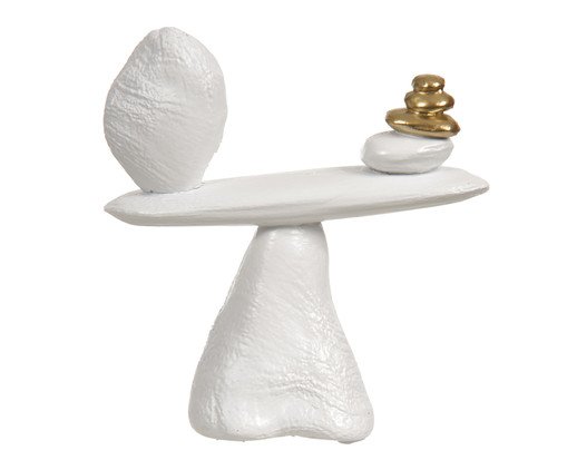 Escultura Decorativa Branco Dourado, Branco | WestwingNow