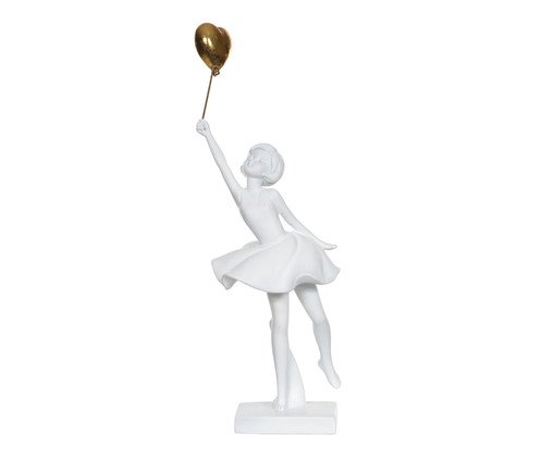 Escultura Decor Menina Branco e Dourado, Branco | WestwingNow