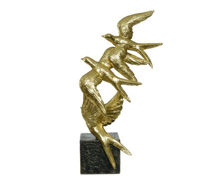 Escultura Decor Pássaros Dourado | Westwing
